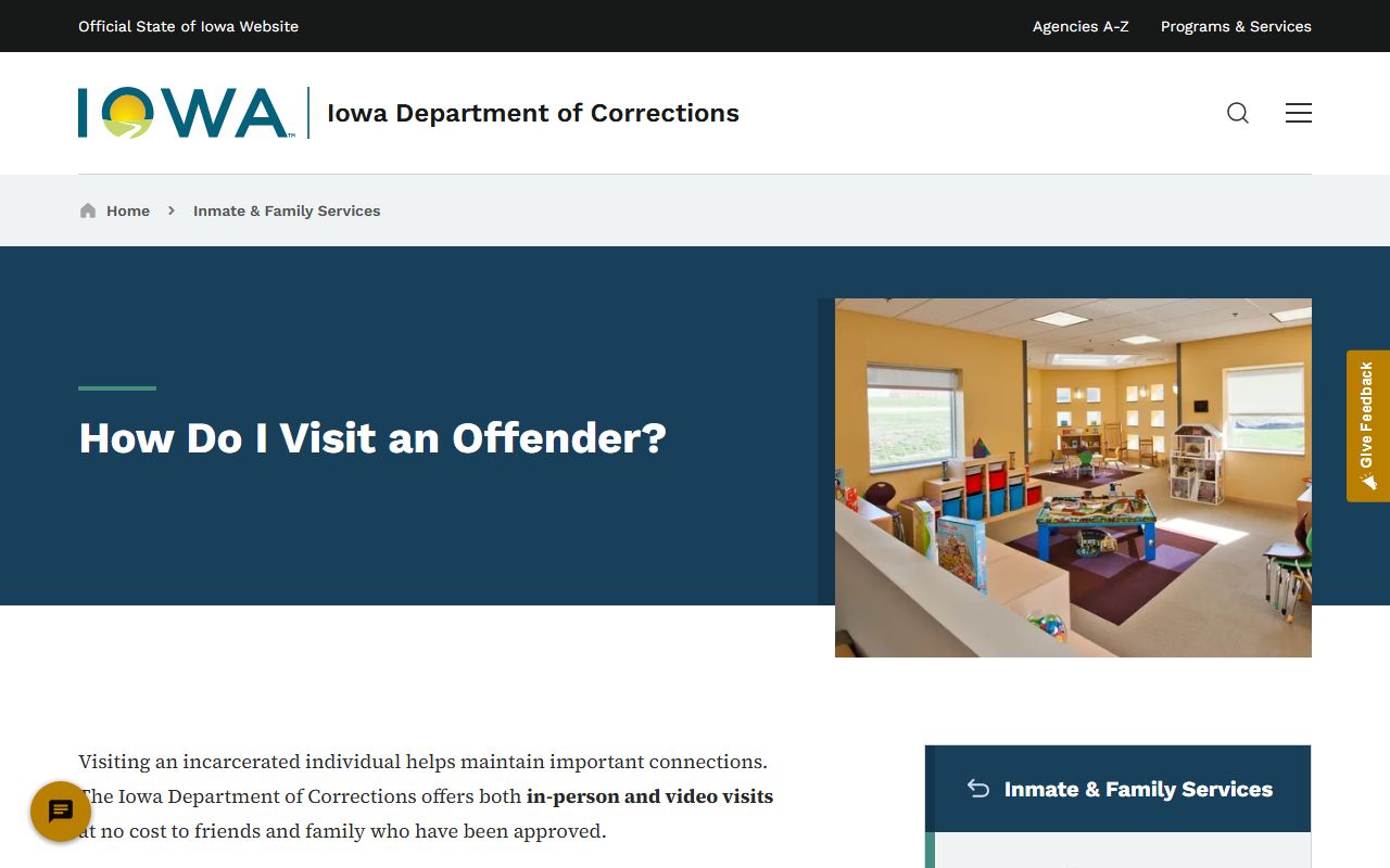 Clarinda Correctional Facility visitation Ameelio scheduling information